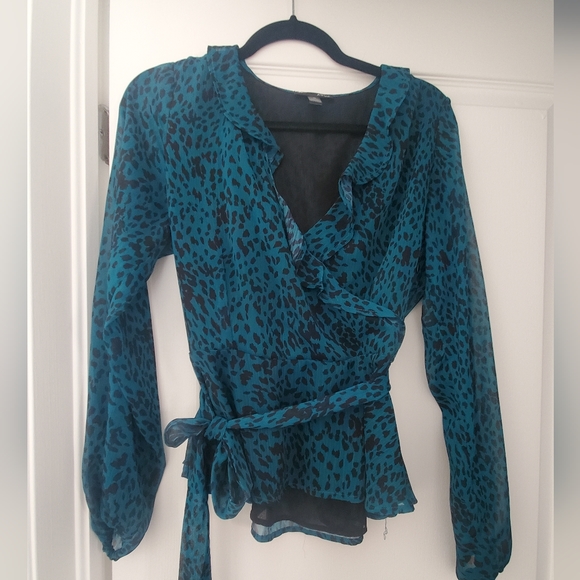 AQUA animal print blouse - Picture 1 of 1